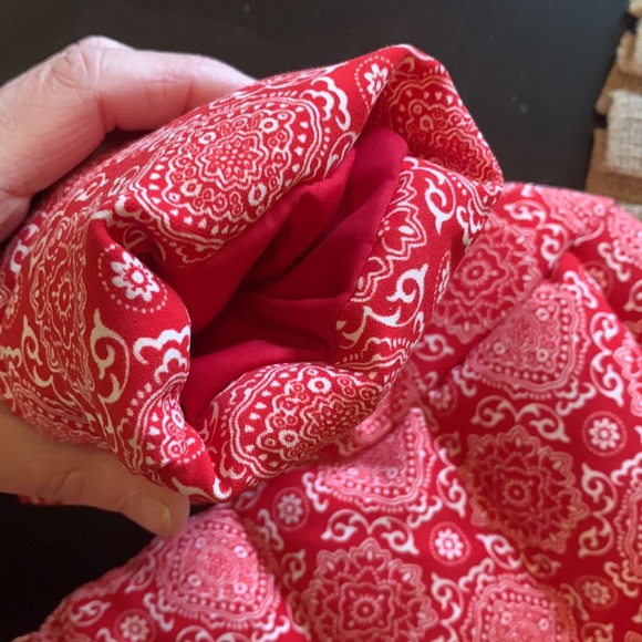 Jamie and Jack girls red white  puffer jacket mock neck quilted - Picture 2 of 7